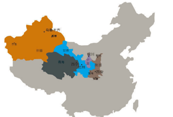 甘肃属于中国的哪一部分方位,是西方吗?