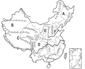 讀中國山脈分佈圖,回答下列問題(5分) (1)b山脈是________,它是