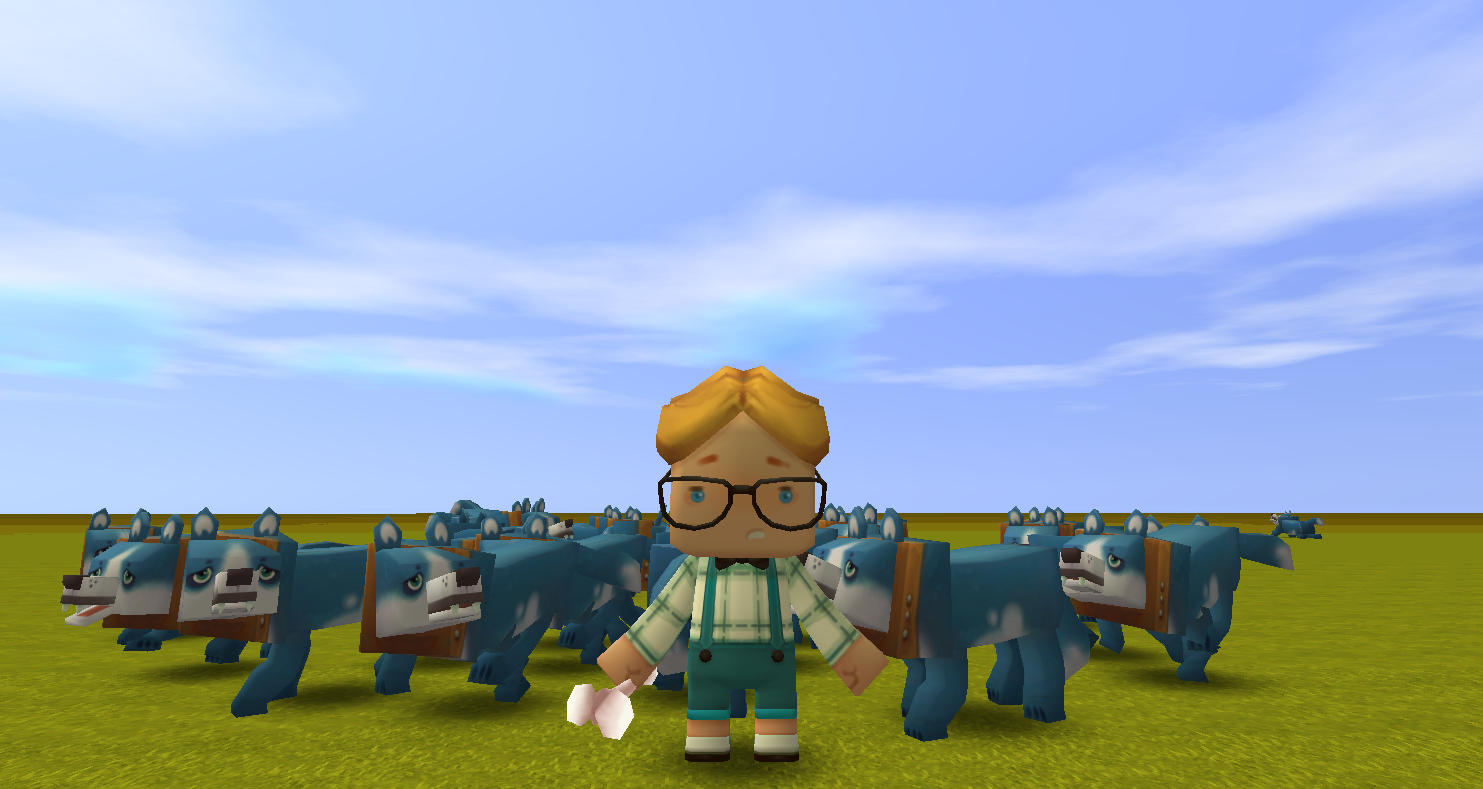 迷你世界 带 b>一群狗打架 /b> 真是太威风了