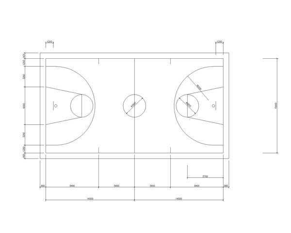 求篮球场标准图纸 ,清晰一点