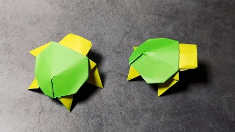 diy动物折纸教程,立体小乌龟的折法,简单易学
