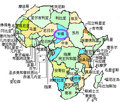 中部非洲地图图片