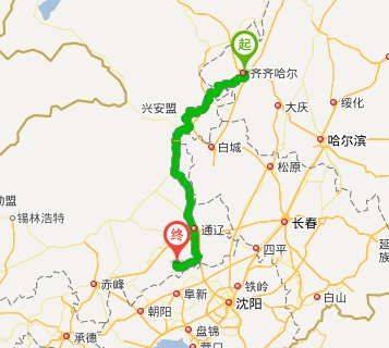 齐齐哈尔到库伦沙漠多少公里