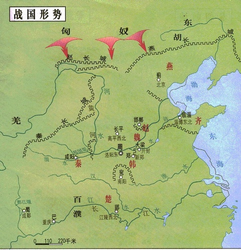 战国地理位置图图片