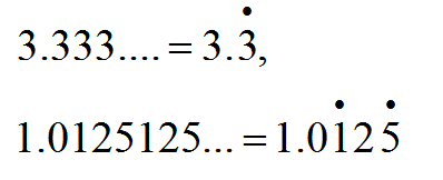 无限循环的符号是不是就是在阿拉伯数字的正上方加一点