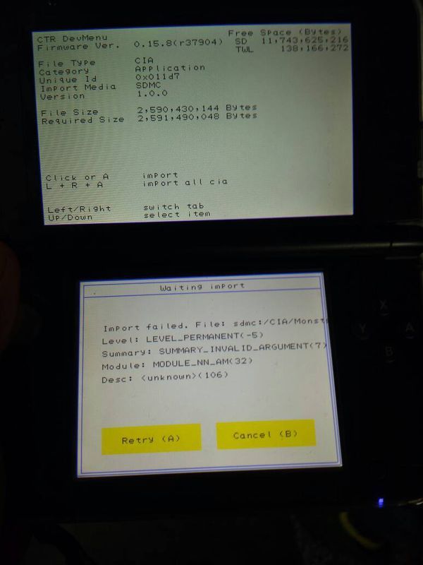 3ds用CIA安装游戏怎么总是重新安装呢!