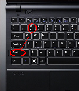 索尼电脑咋输入艾特符号