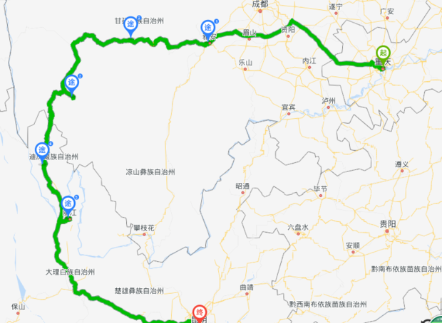重庆-雅安-康定-新都桥-理塘-稻城-亚丁-乡城