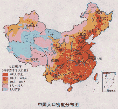 读中国南方、北方水资源、土地面积、人口及耕