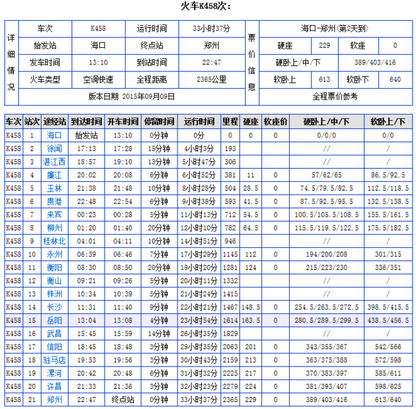 k458列车座位表图片