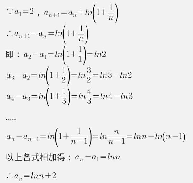这是数列累加法求和,最后相加得到的式子怎么