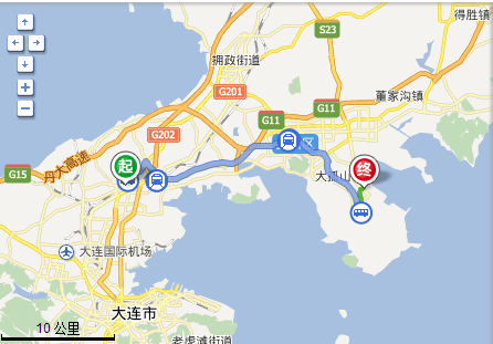 大连北站到国际港口百度地图