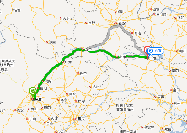 十堰到成都