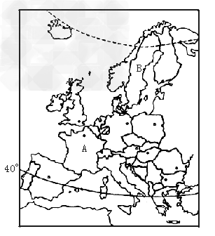 读欧洲西部地区国家分布图,完成下列要求。 ①