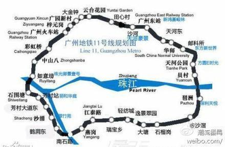 广州11号线地铁线路图鹤洞站在哪里