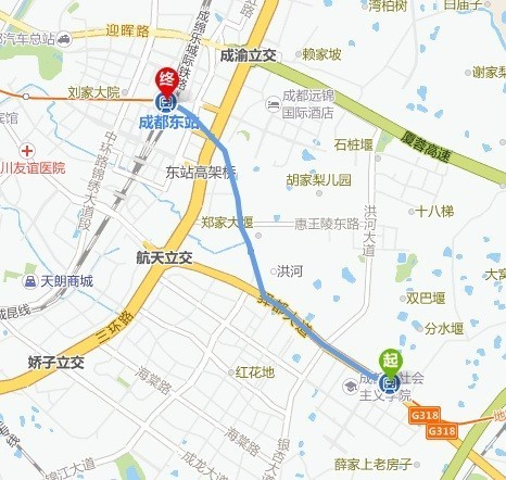 行政学院到成都东站的地铁坐几号线