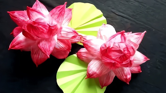 纸花制作教学,教你制作漂亮的荷花,莲花制作方法