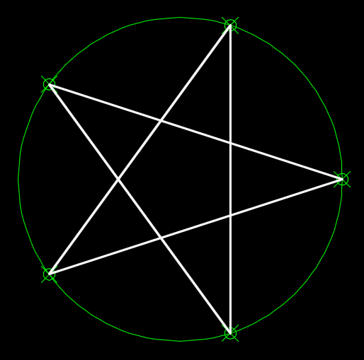 CAD怎么用定数等分画五角星