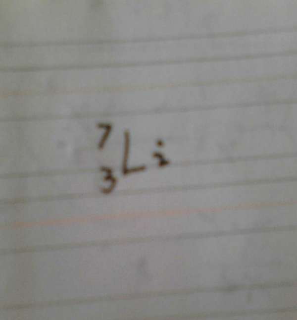 质子为3,中子为4的符号怎么表示