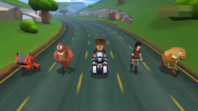 熊出没奇幻空间:光头强开着闪电摩托进入无尽限时赛冒险?