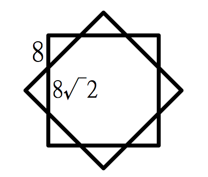 八个等腰直角三角形边是8米(风车状),面积是多少?