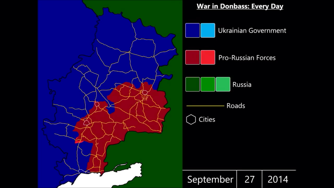 [图]【历史地图】顿巴斯战争每天战线变化