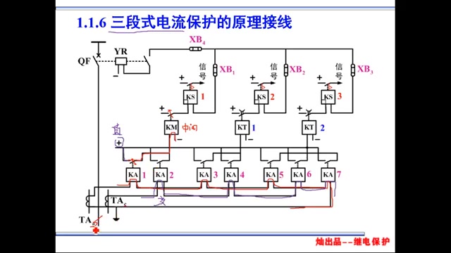 [图]《电力系统继电保护》31-三段式电流保护的原理接线