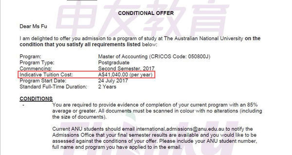 澳洲国立大学研究生学费是多少