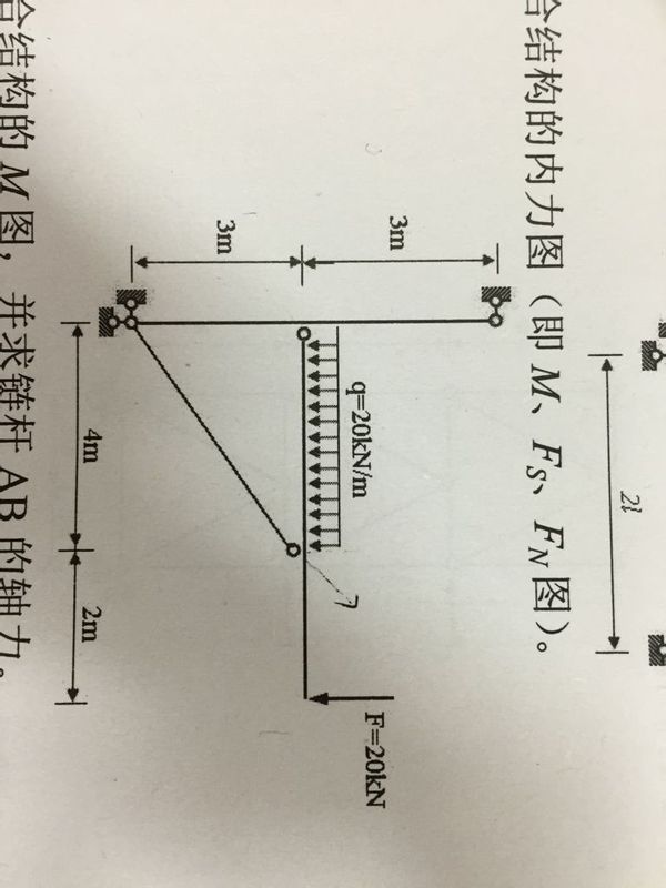 结构力学求解答 图示组合结构那根斜杆的内力?