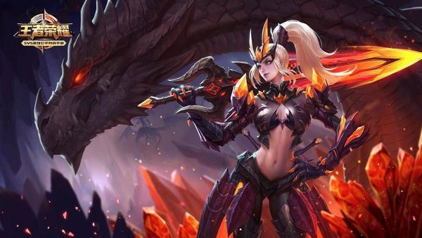 求王者荣耀花木兰水晶猎龙者未和谐之前的高清海报(无水印)