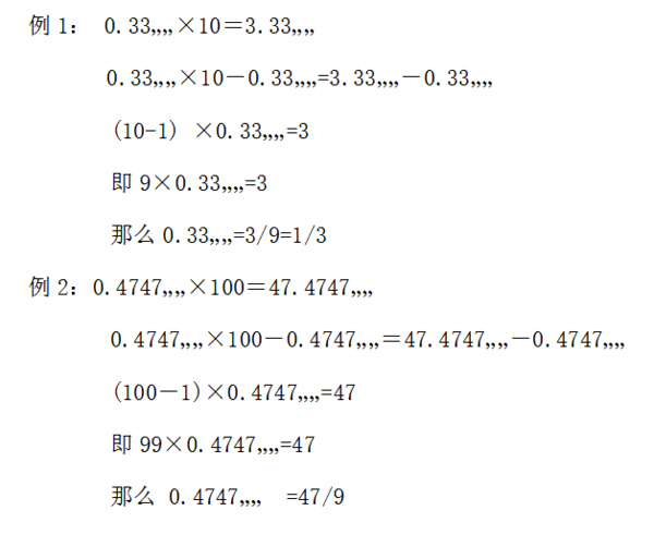 怎样将无限循环小数化为分数