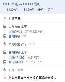 上海高铁南站到上海瑞金医院北院有哪些公交线