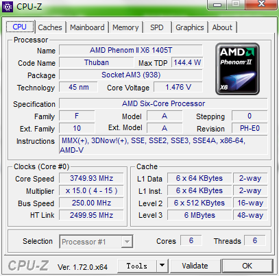 1,可以通过cpu-z查看cpu是否支持虚拟化,如图为amd羿龙ii x6 1405t