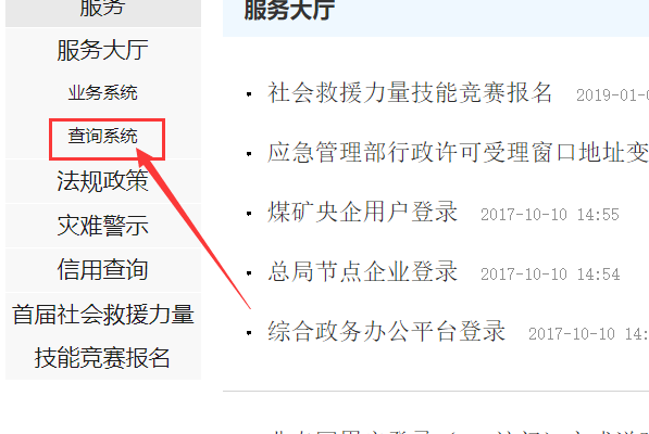 4,进入查询系统后,找到"特种作业操作证及安全生产知识和管理能力考核