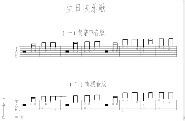 吉他单音谱祝你生日快乐
