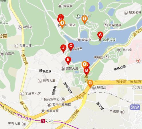 广州麓湖公园地图图片