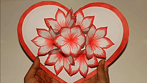 折纸心形贺卡, 既简单又好看, 3分钟就能学会