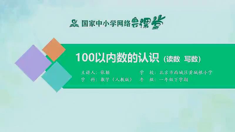 [图]人教同步课堂一年级数学下册 100以内数的认识(读数写数)