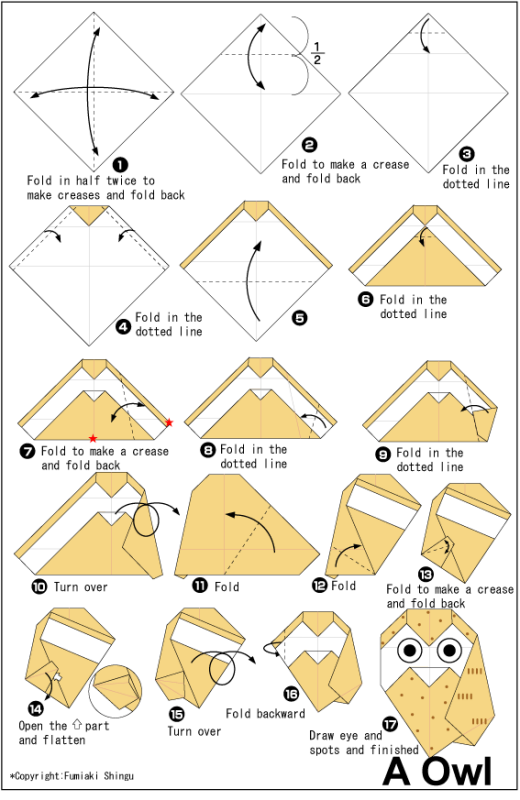 猫头鹰折纸简单图片