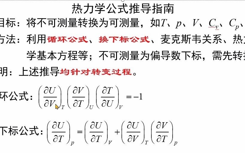 [图]2.23-热力学公式推导指南-《物理化学视频讲义》-吴锵