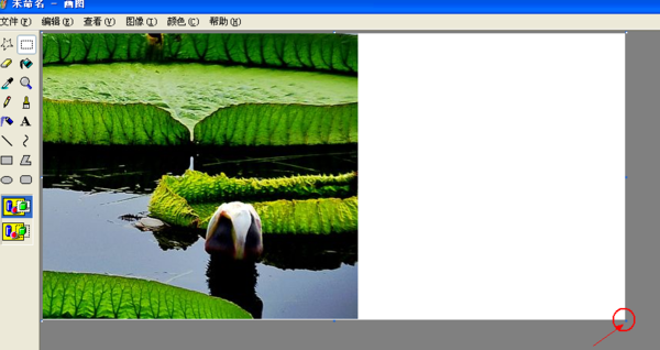 用电脑自带的画图软件可以把两张图片合在一起