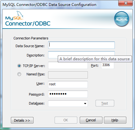 MySQL8.0odbc配置data source name怎么填写