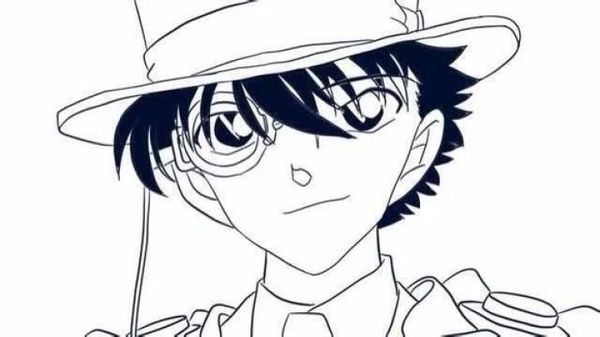 怪盗基德简笔画可以当壁纸的那种