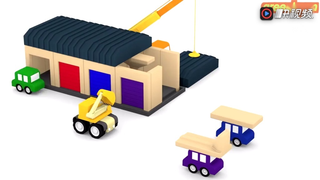 一起来看看卡通汽车,吊车和挖掘机是如何做的吧
