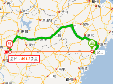 温州市平阳县水头镇到江西省吉安市峡江县多少公里