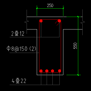 已知矩形截面梁b×h=250mm×550mm,支座边剪力设计值v=210kn箍筋选用
