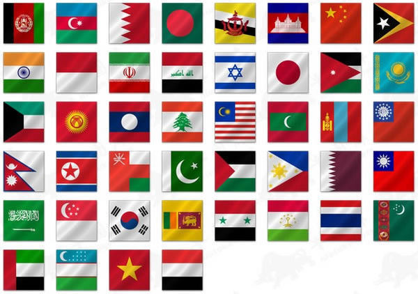 国旗列表的亚洲