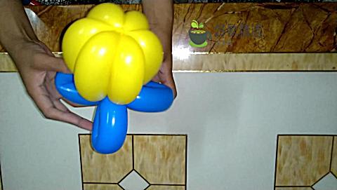 魔术 气球教程 长条 气球折法之南瓜 编发