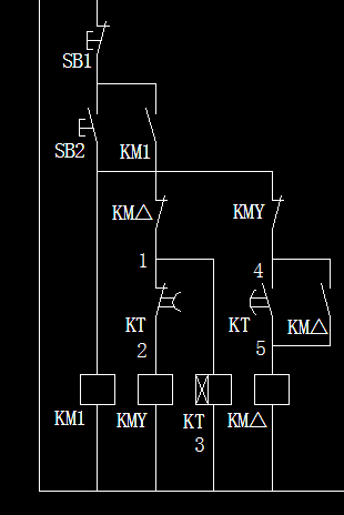 lv2014-10-05 1,星三角降壓啟動電路圖中的1,2,3,4,5分別對應時間