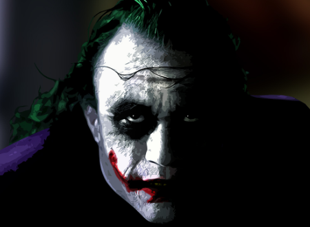 希斯·莱杰参考康拉德·维德在1928年电影《笑面人》中的剧照完善了